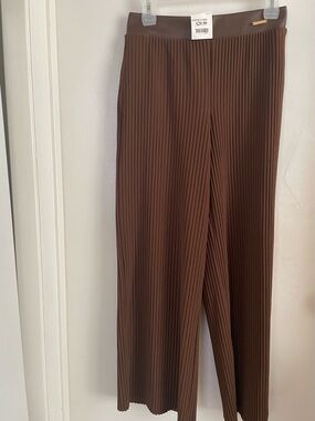 Marc New York Chocolate Brown Ribbed Wide Leg Pants